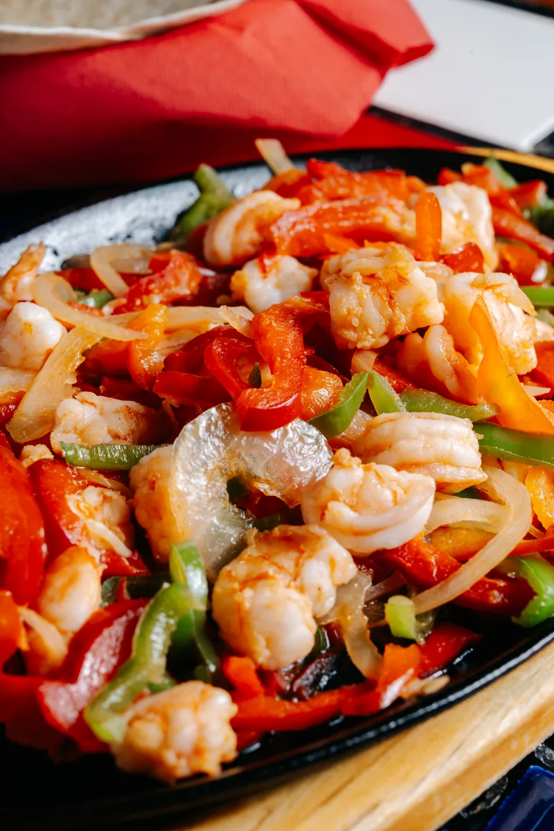 Fajitas de camarón